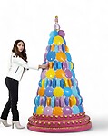 Macaron Stack Tree Colorful Statue Large 6.5 FT